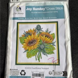 Joy Sunday Sunflower Bouquet Cross Stitch Kit - flowers